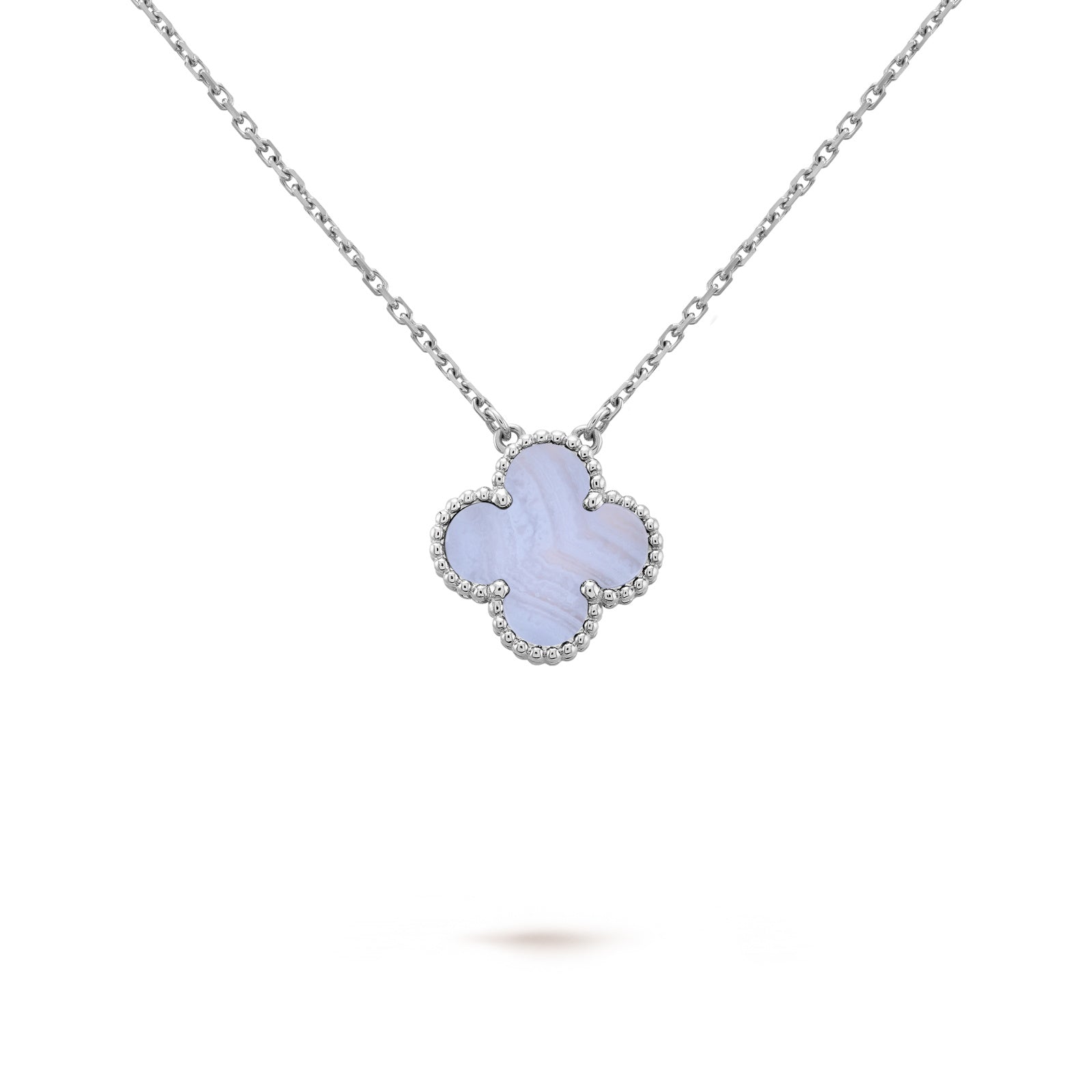 Purple Agate Clover Lucky Necklace