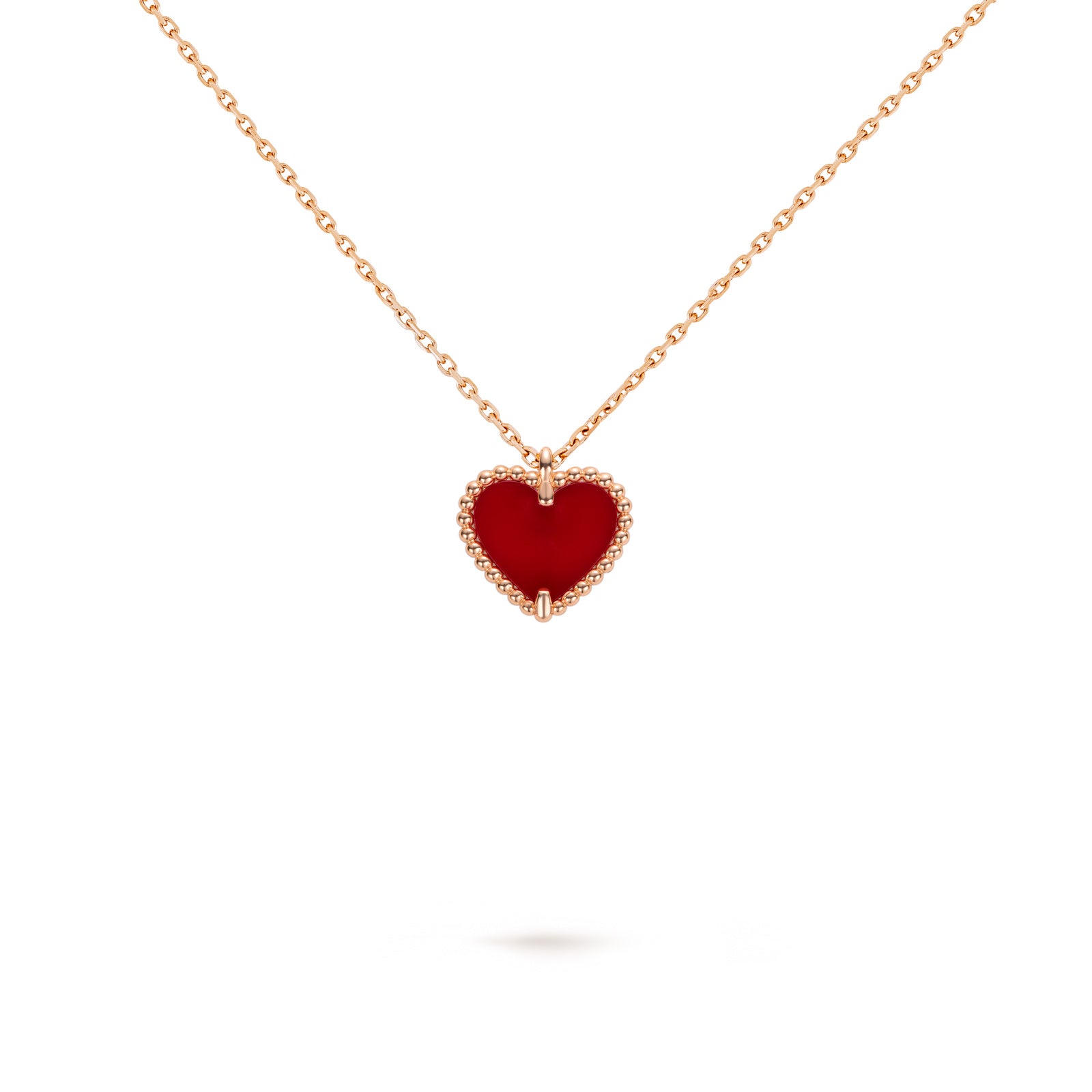 Red Carnelian Sweet Heart Pendant Necklace