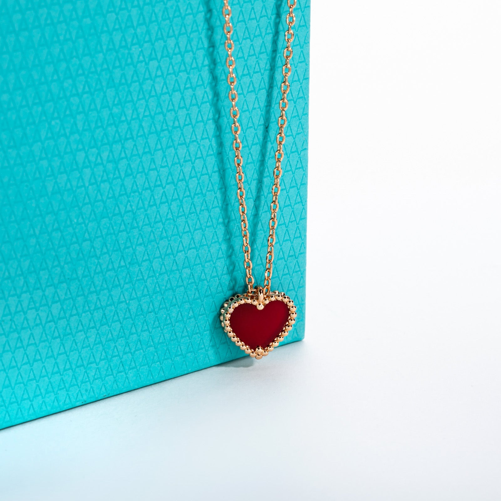 Red Carnelian Sweet Heart Pendant Necklace