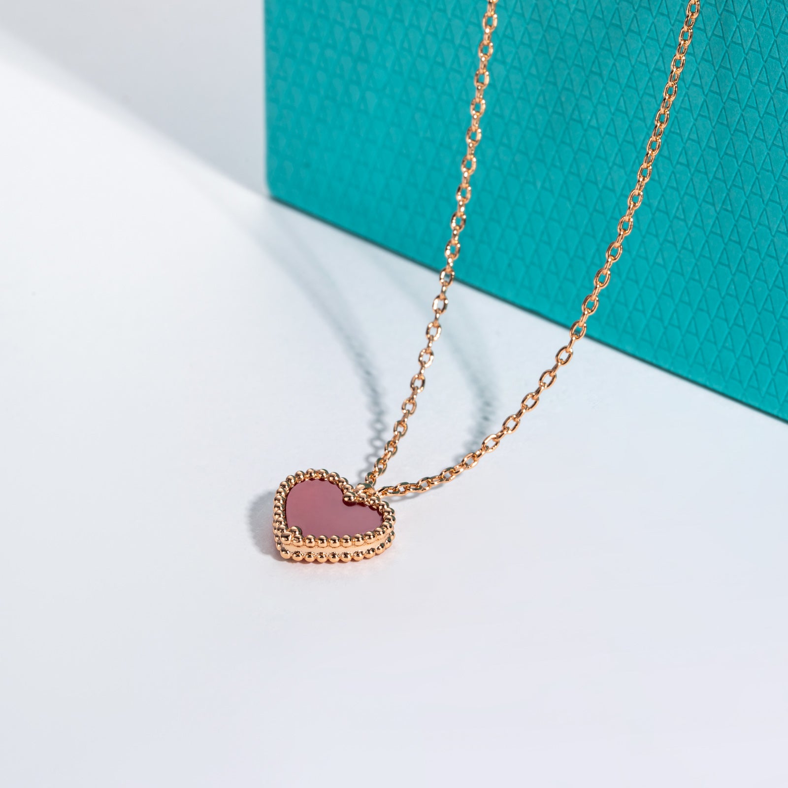 Red Carnelian Sweet Heart Pendant Necklace