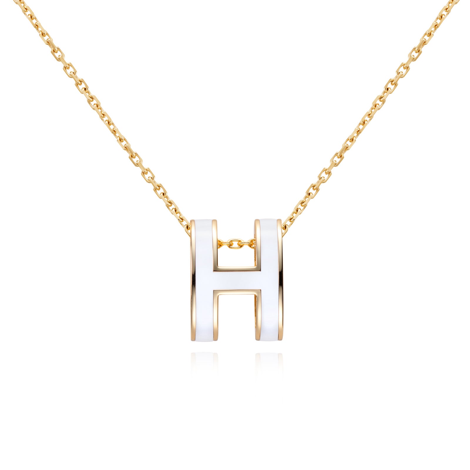 Pop H Pendant Necklace, White