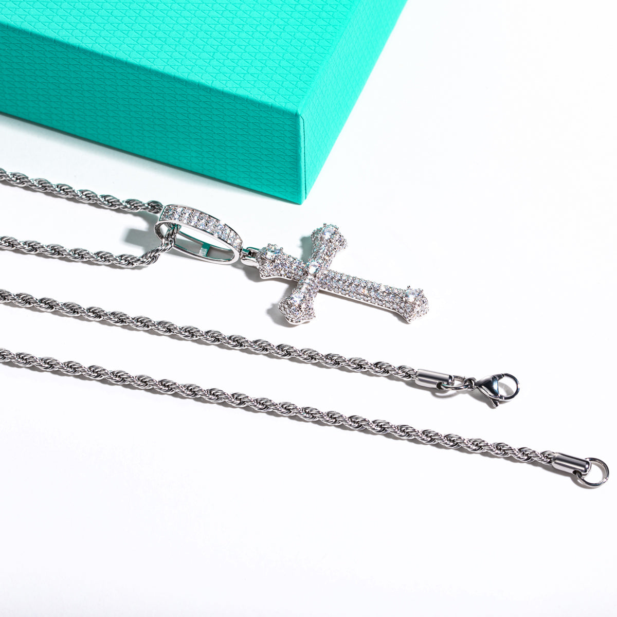 S925 Silver Moissanite Cross Pendant