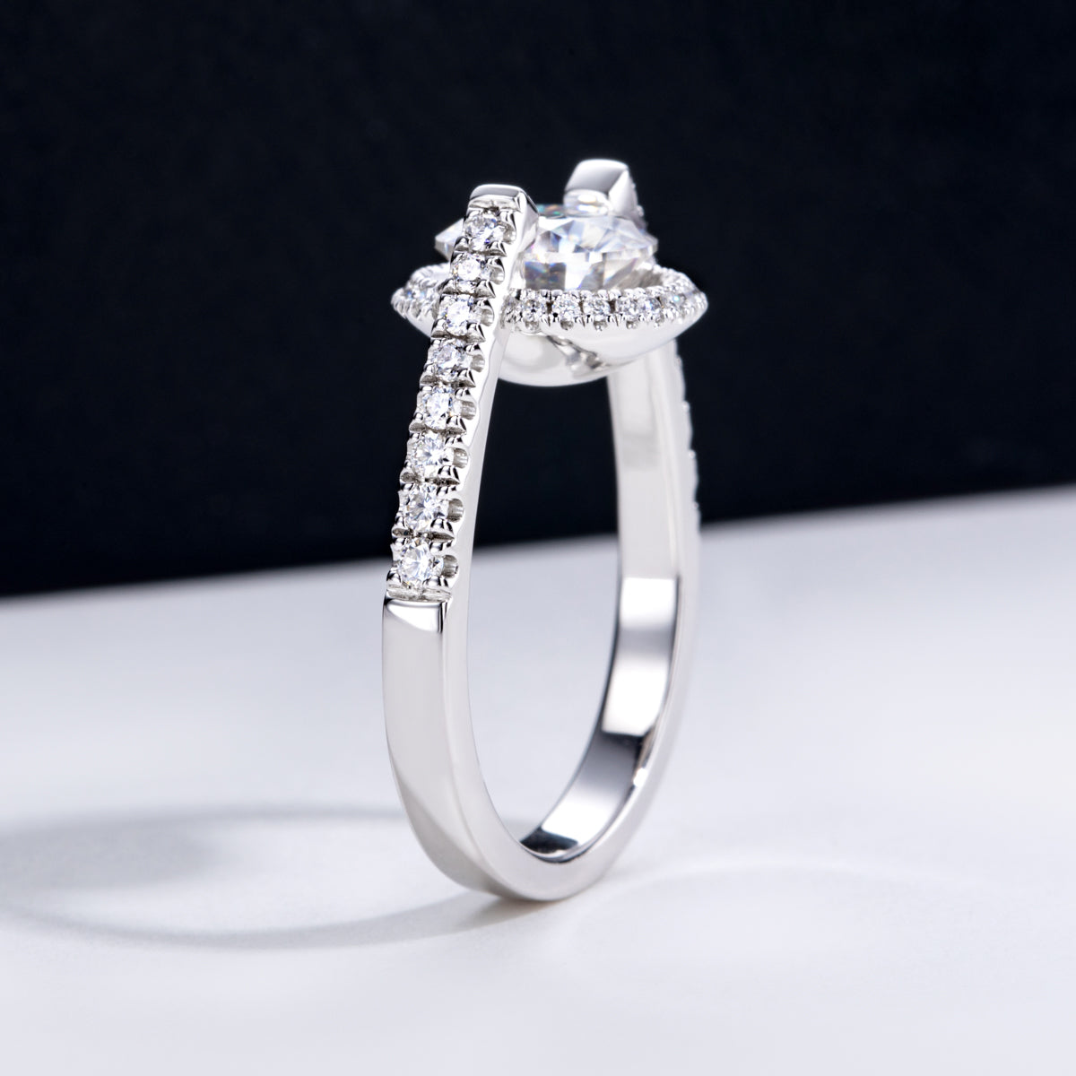 S925‑Silver Round‑Cut 2.0CT Moissanite Ring