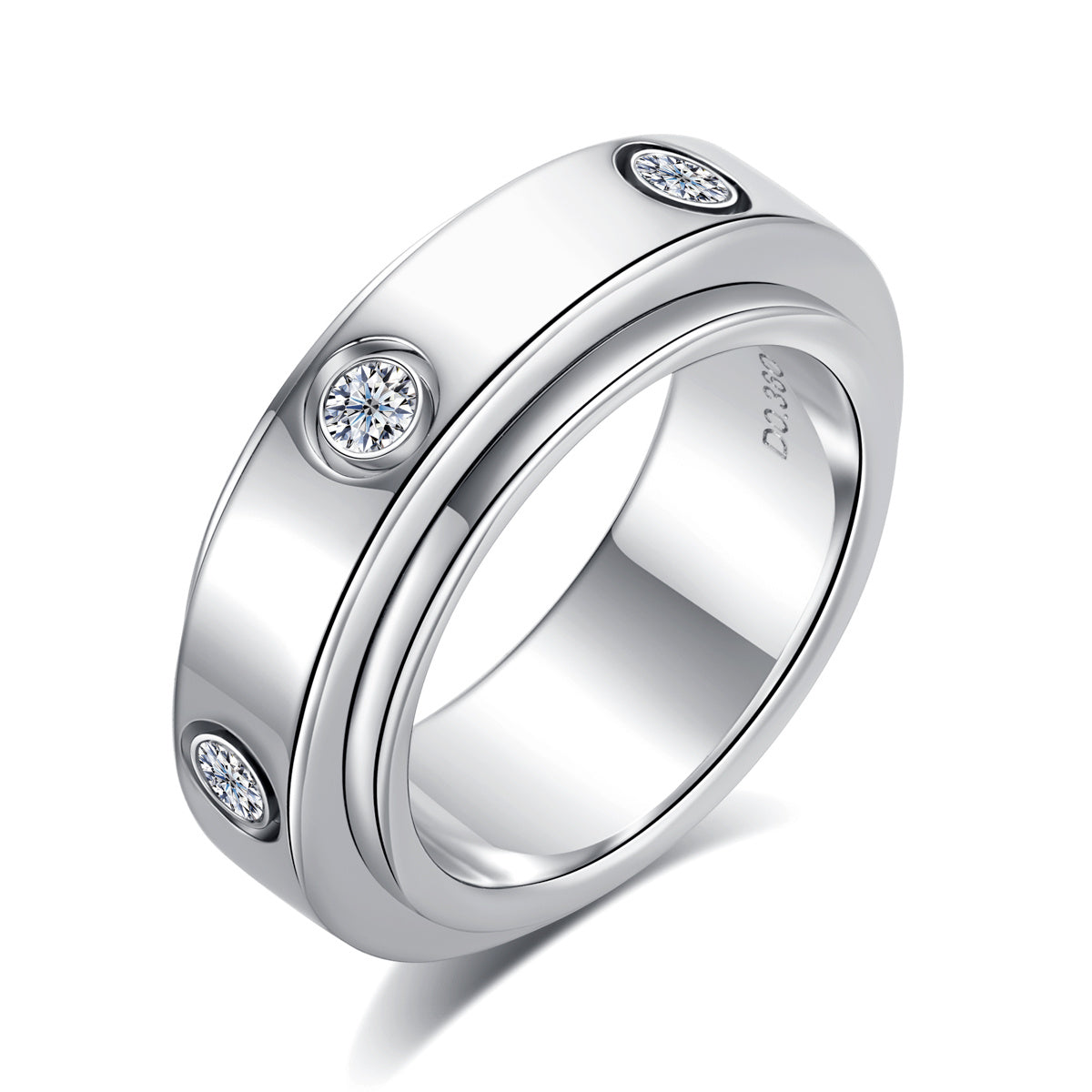 Copper Rotatable Ring with 2.5mm All-around Moissanite Pavé