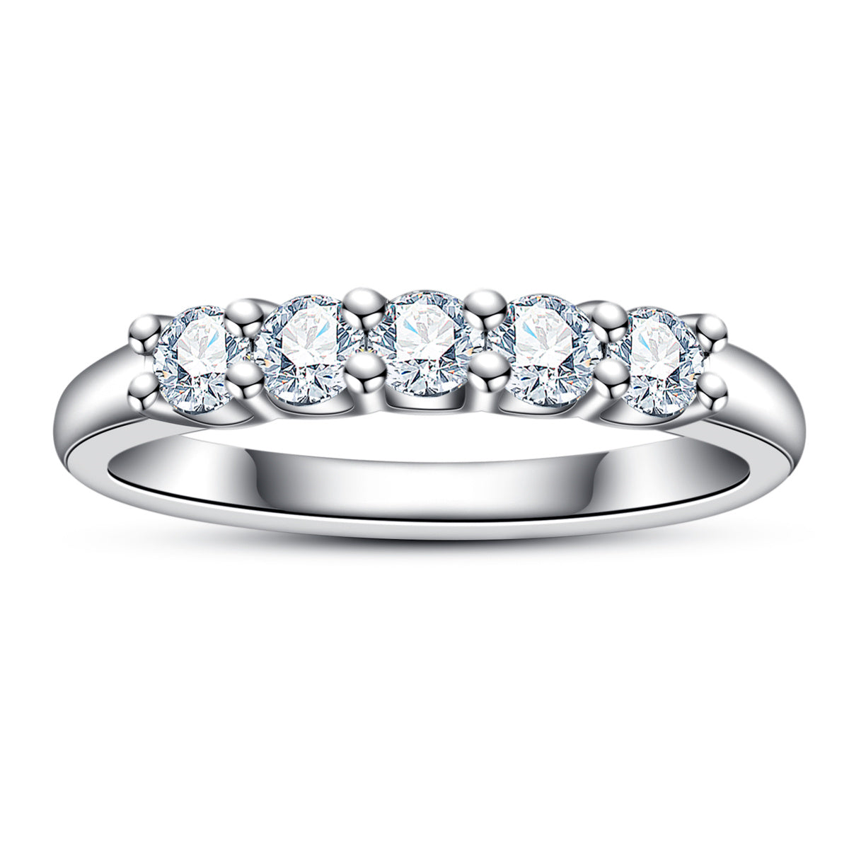 18K Gold Moissanite 5-Stone 0.5CT Ring