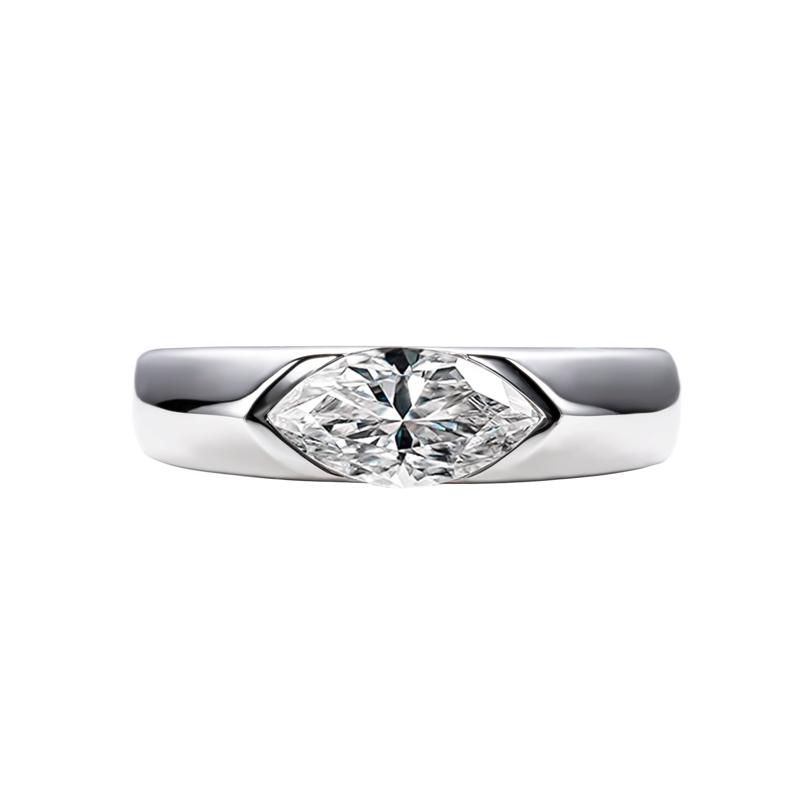 Marquise Cut Moissanite Men's Engagement Ring (1 ct)
