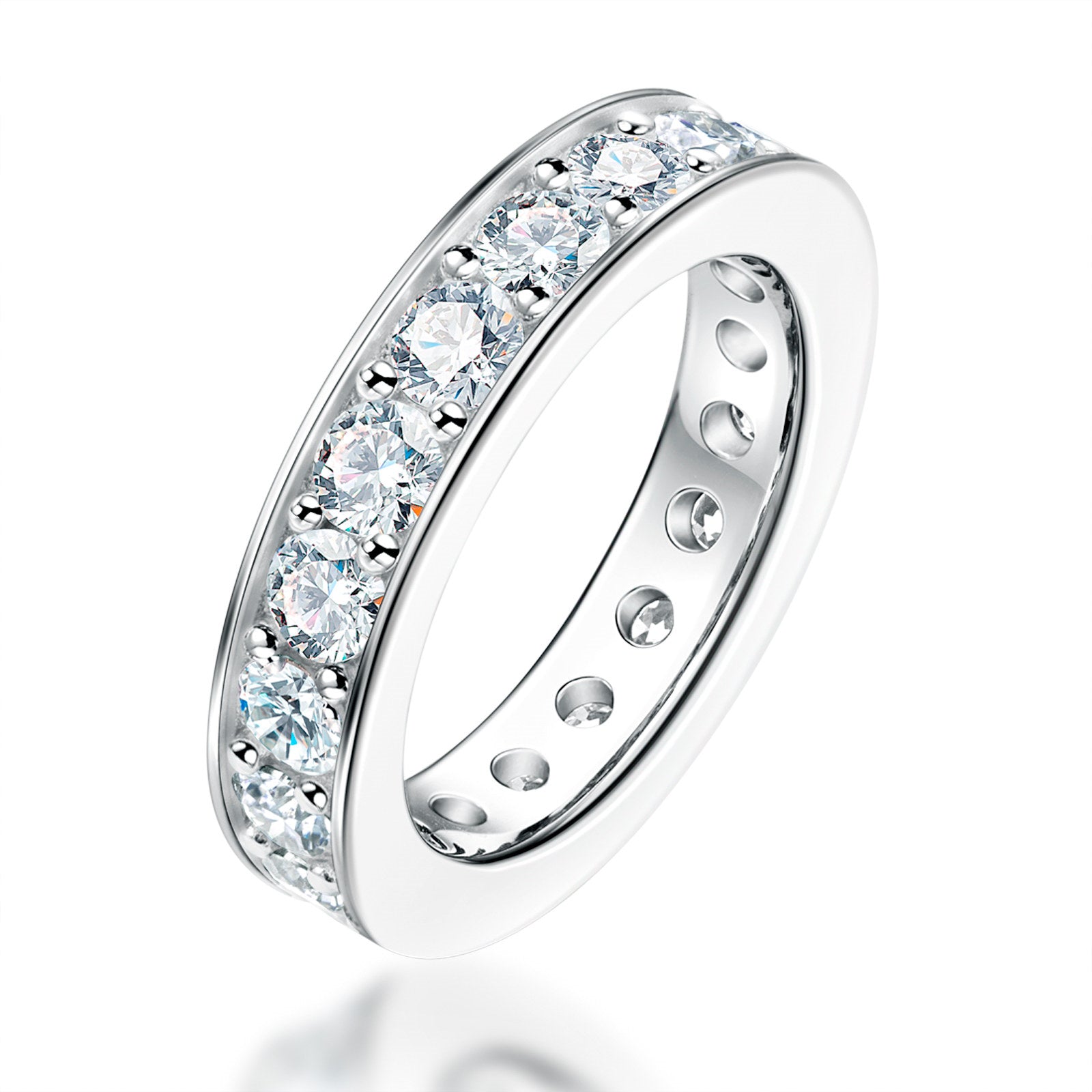 Round Cut Moissanite Wedding Band (4.4 cttw)