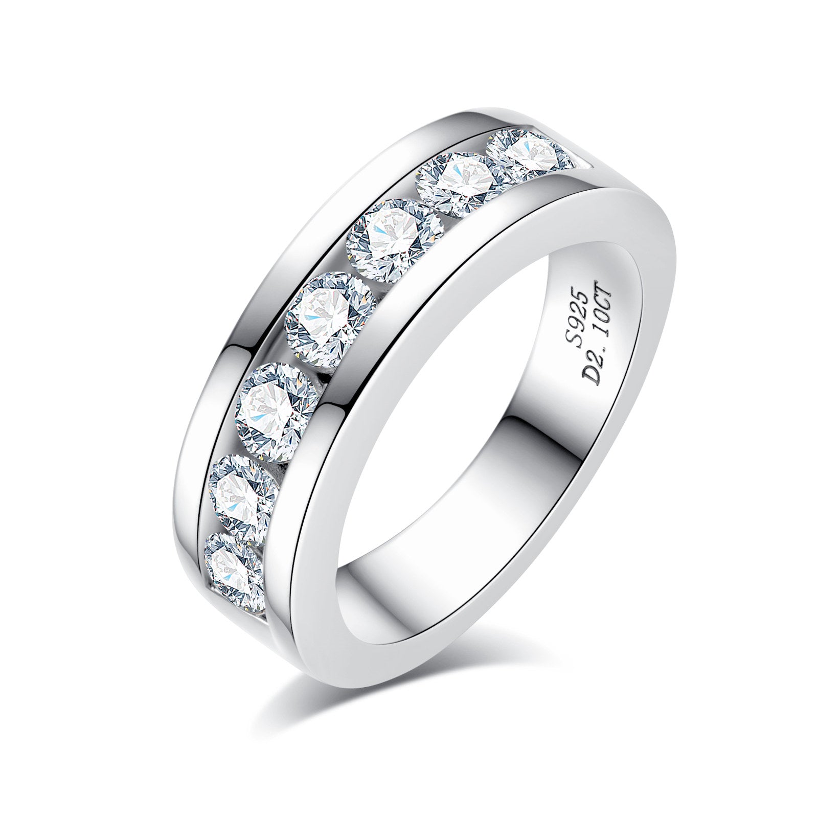 Round Cut Moissanite Men's Wedding Band (2.1cttw)