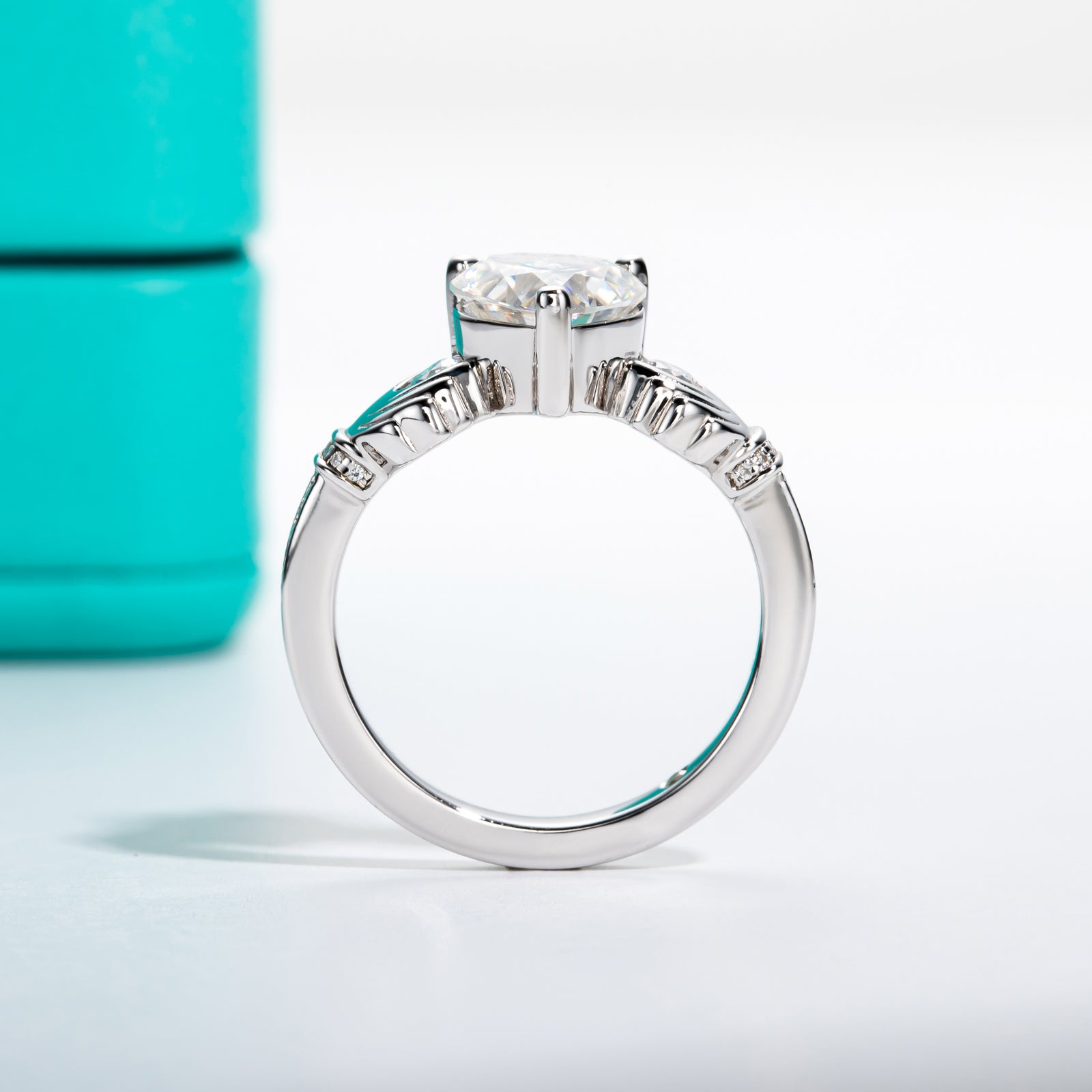 AnuClub 2.33cttw Moissanite Claddagh Irish Ring, Celtic Knot Crown Engagement Ring for Women, D Color and VVS1, 18K White Gold Plated 925 Sterling Silver, Anniversary Wedding Promise Ring.