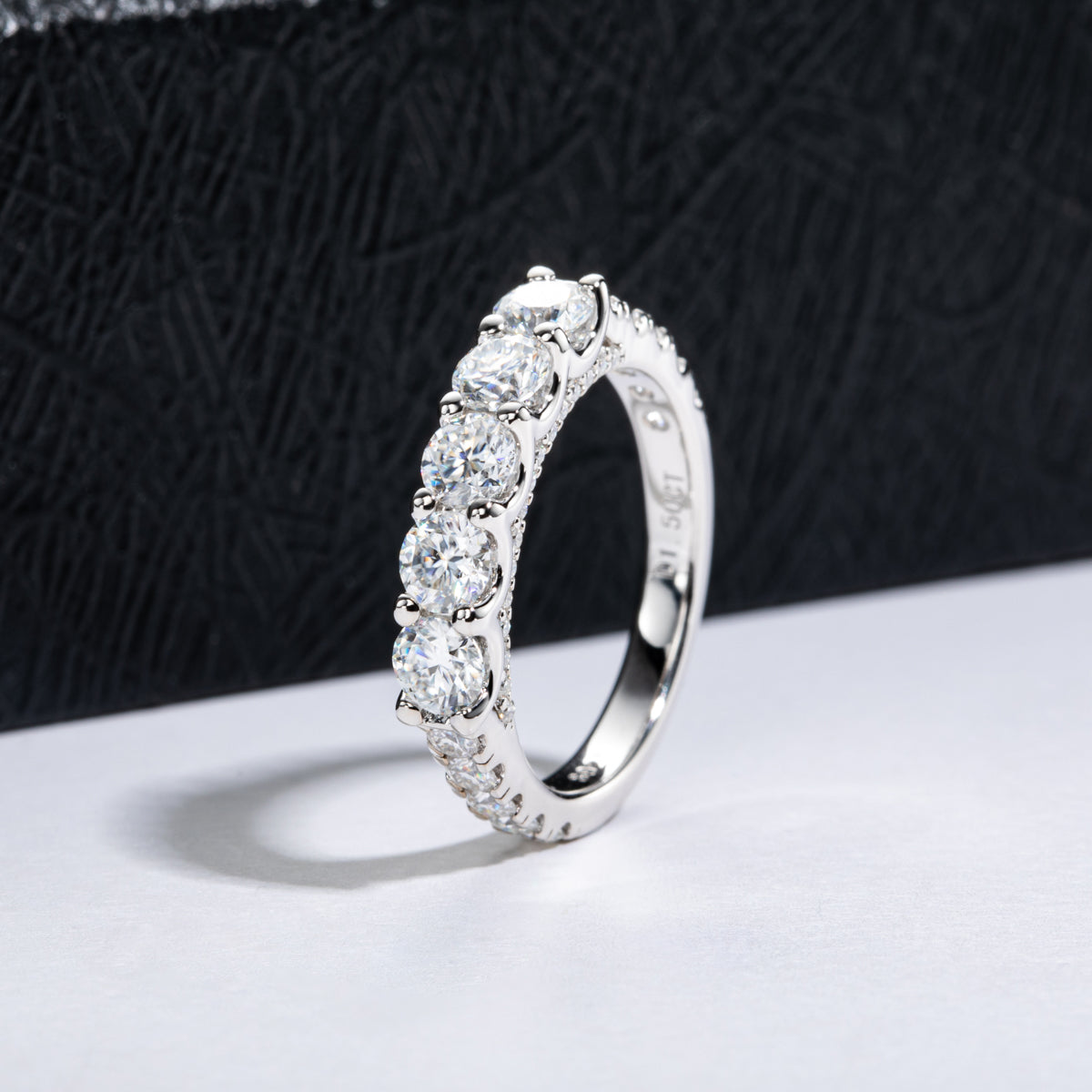 Five Stone 4.0mm Moissanite Ring
