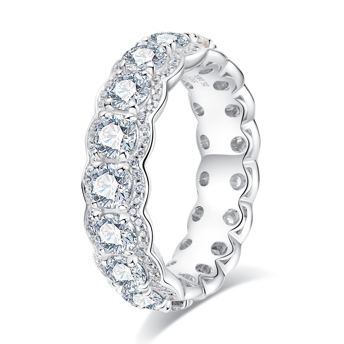 4.0mm Mixed Setting Full Moissanite Eternity Ring