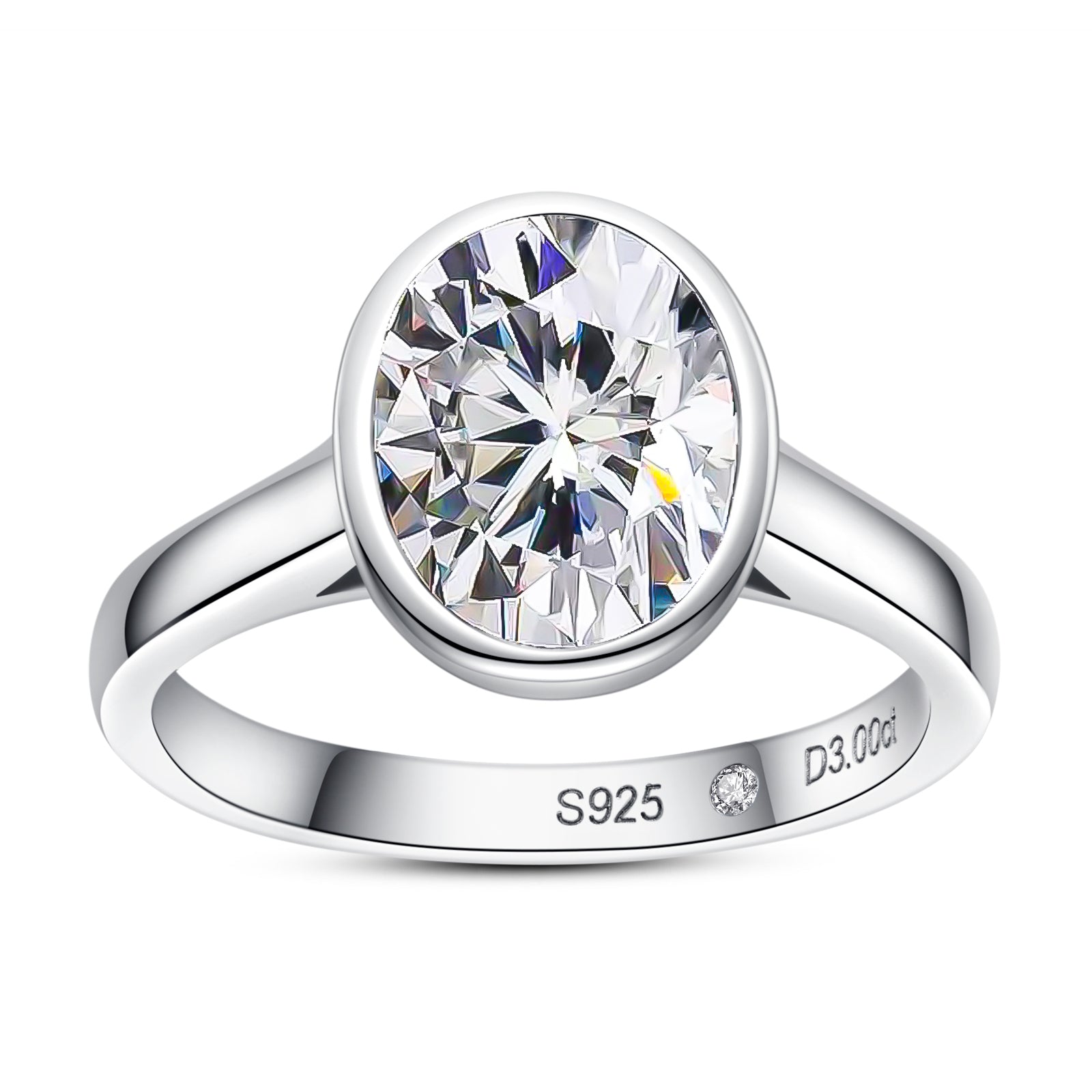 AnuClub 3 Carat Radiant Cut Moissanite Engagement Ring for Women,D color VVS1 18K White Gold Plated S925 Silver Promise Ring