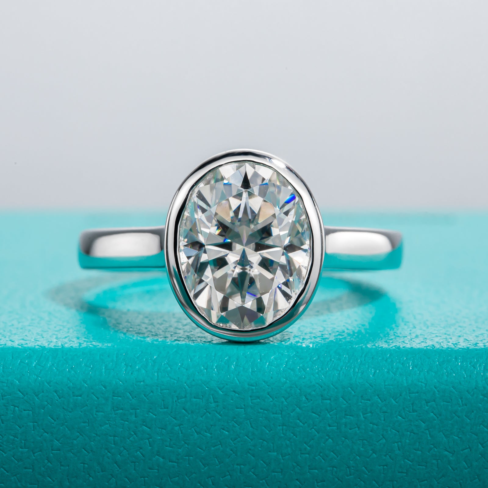 AnuClub 3 Carat Radiant Cut Moissanite Engagement Ring for Women,D color VVS1 18K White Gold Plated S925 Silver Promise Ring