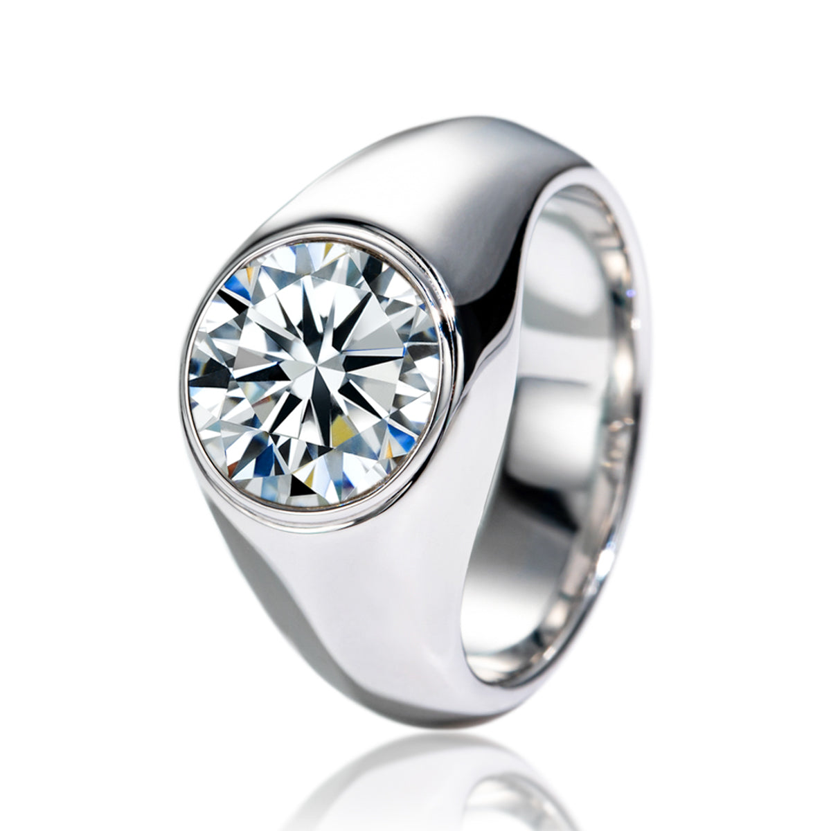 3.8CT 10mm Large Round Moissanite Ring For Men