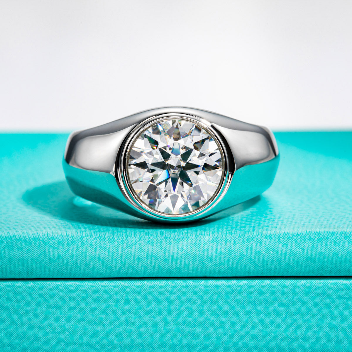 3.8CT 10mm Large Round Moissanite Ring For Men