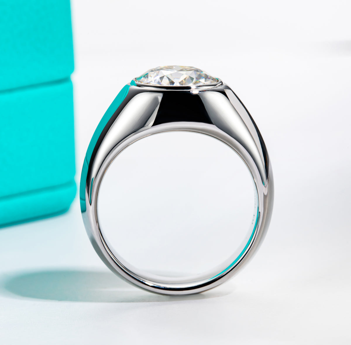 3.8CT 10mm Large Round Moissanite Ring For Men