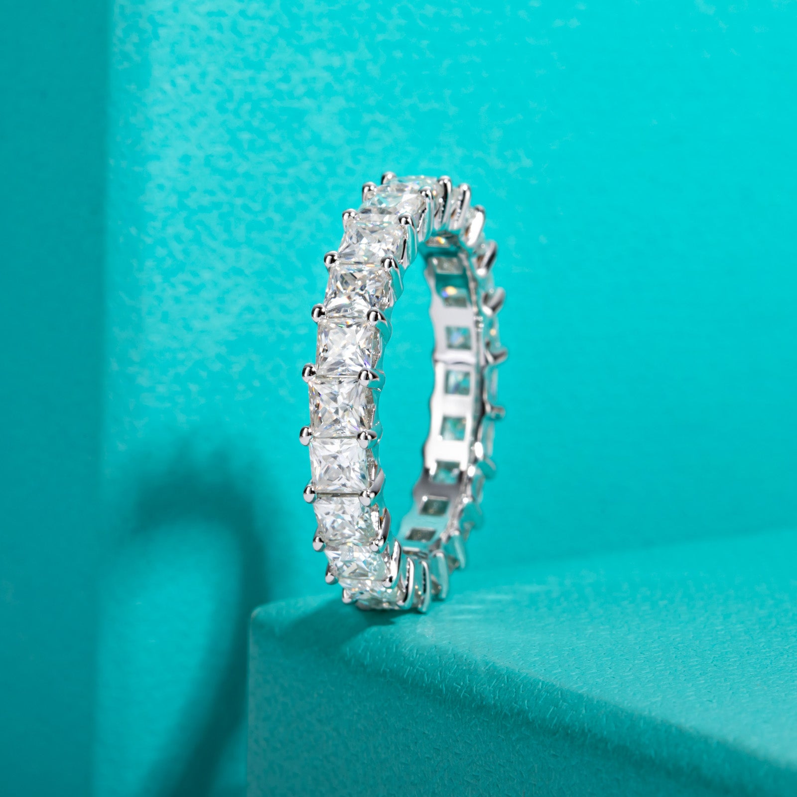 Princess Cut Moissanite Wedding Band (5 cttw)