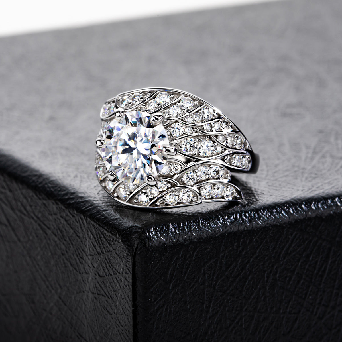 9mm Angel Moissanite Ring S925 Silver