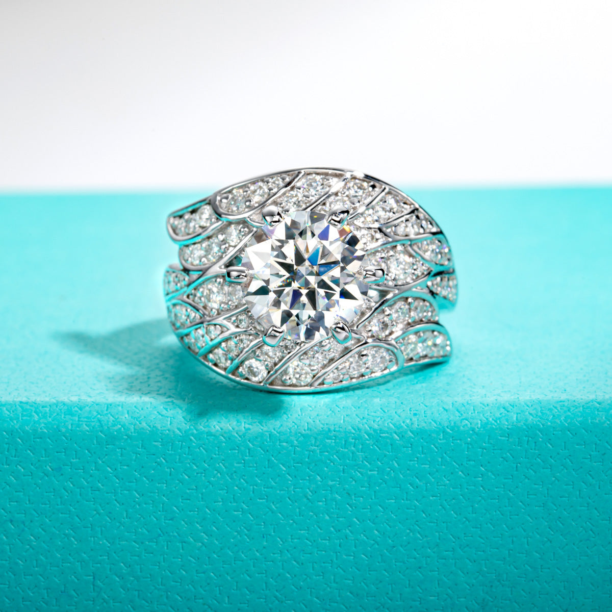 9mm Angel Moissanite Ring S925 Silver