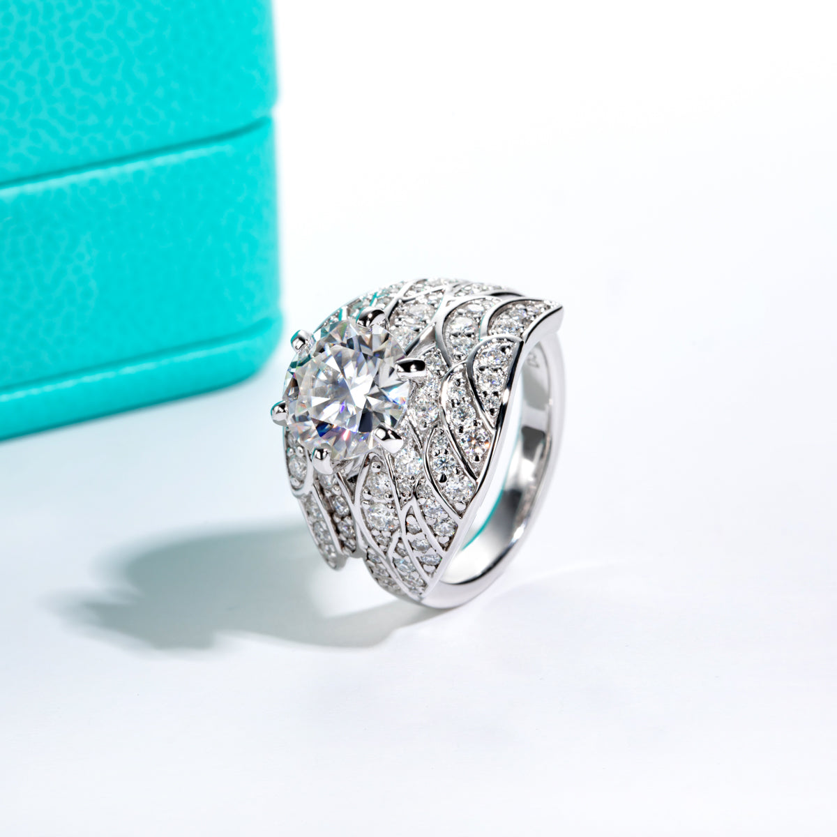 9mm Angel Moissanite Ring S925 Silver