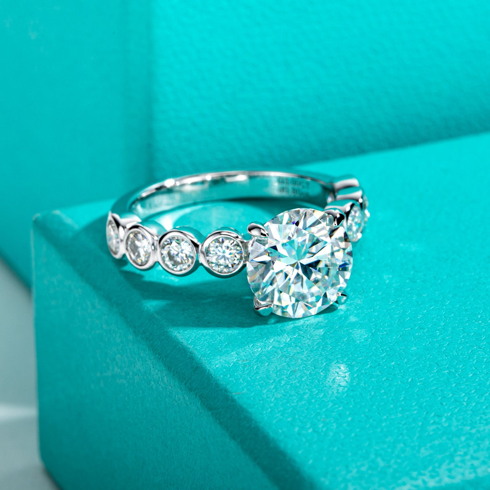 Round Cut Moissanite Engagement Ring (3.8 cttw)