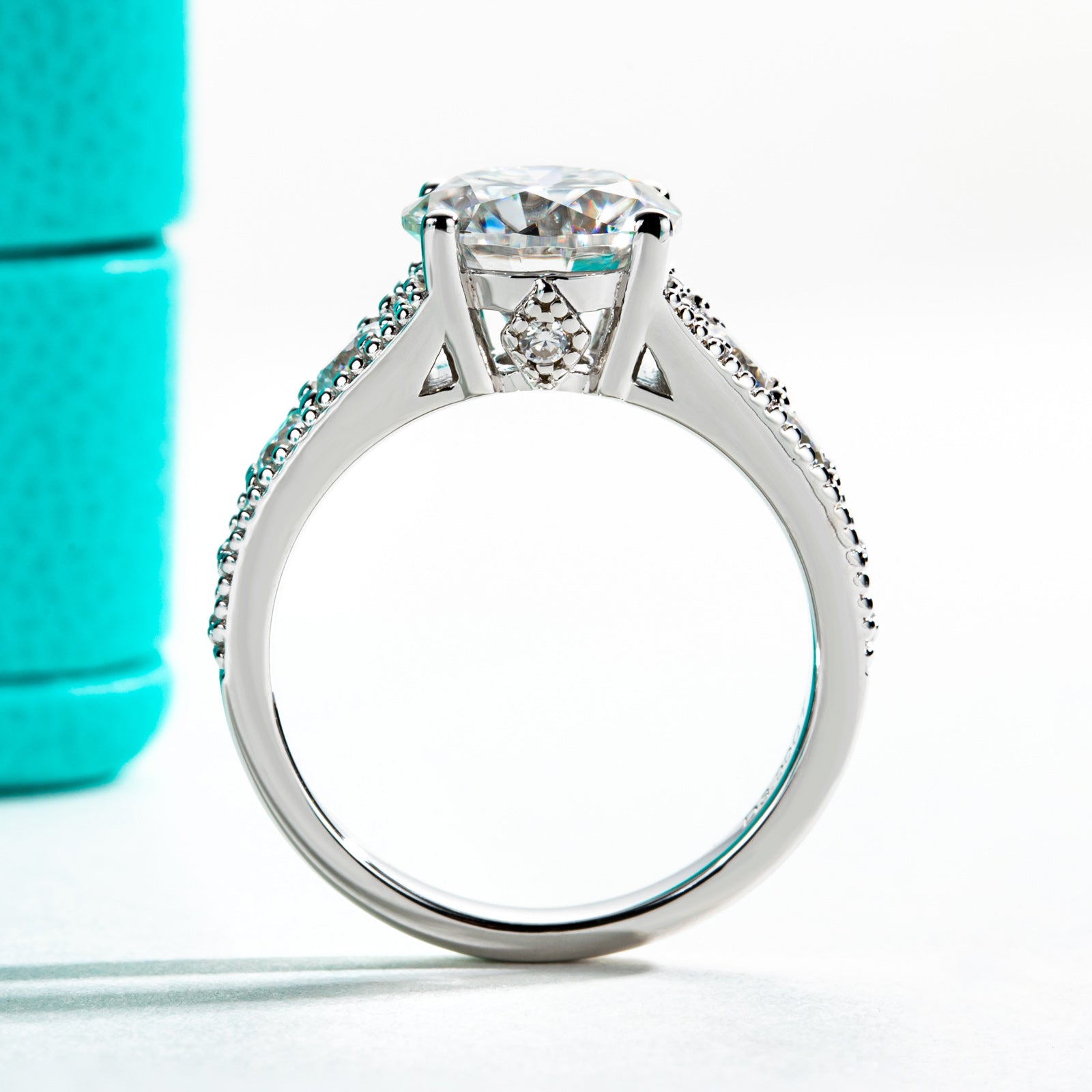 Round Cut Moissanite Engagement Ring (3.85 cttw)