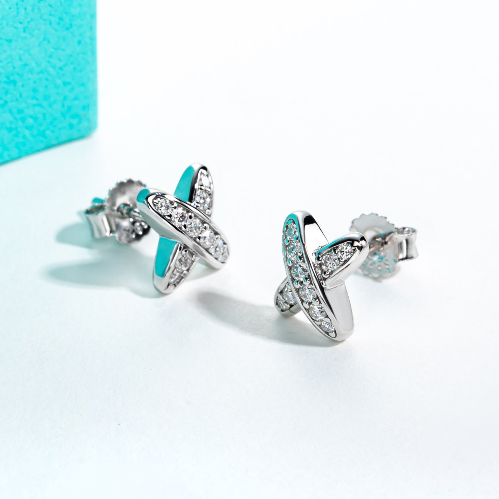 Moissanite Cross Stud Earrings (0.28cttw)