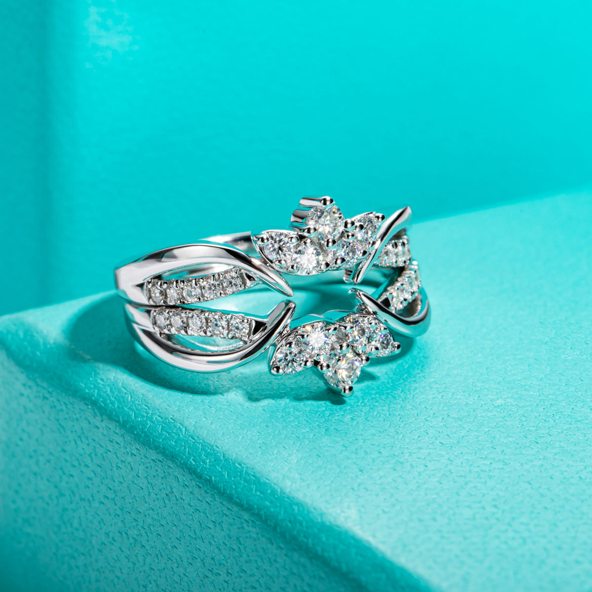 2.5mm Moissanite Stack Ring Set | Matching Combo Bands