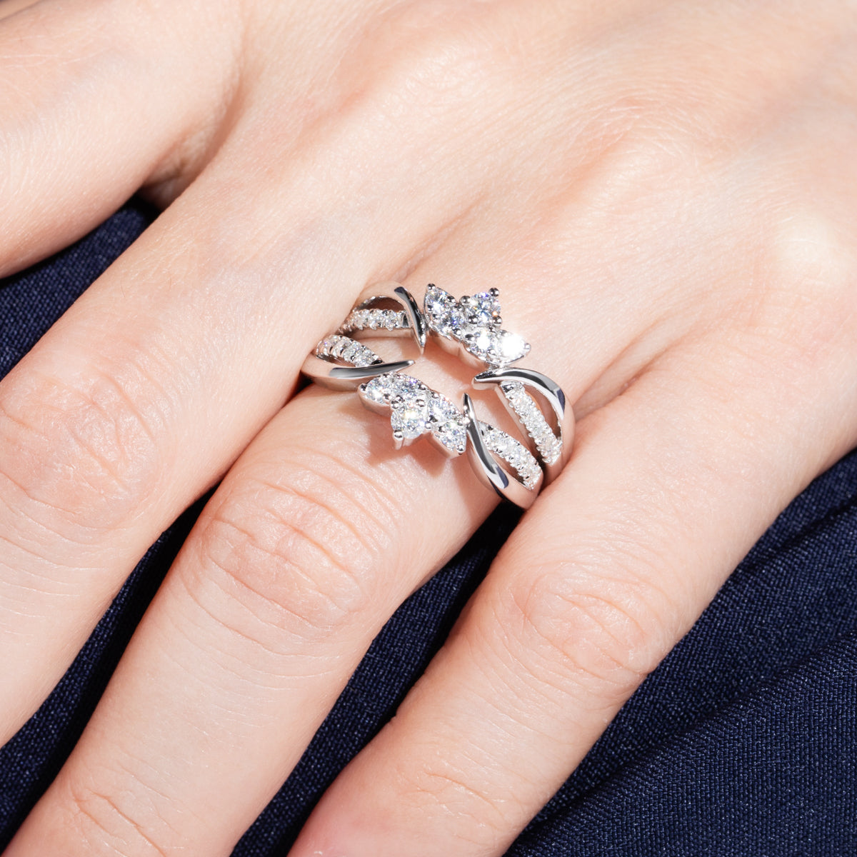2.5mm Moissanite Stack Ring Set | Matching Combo Bands