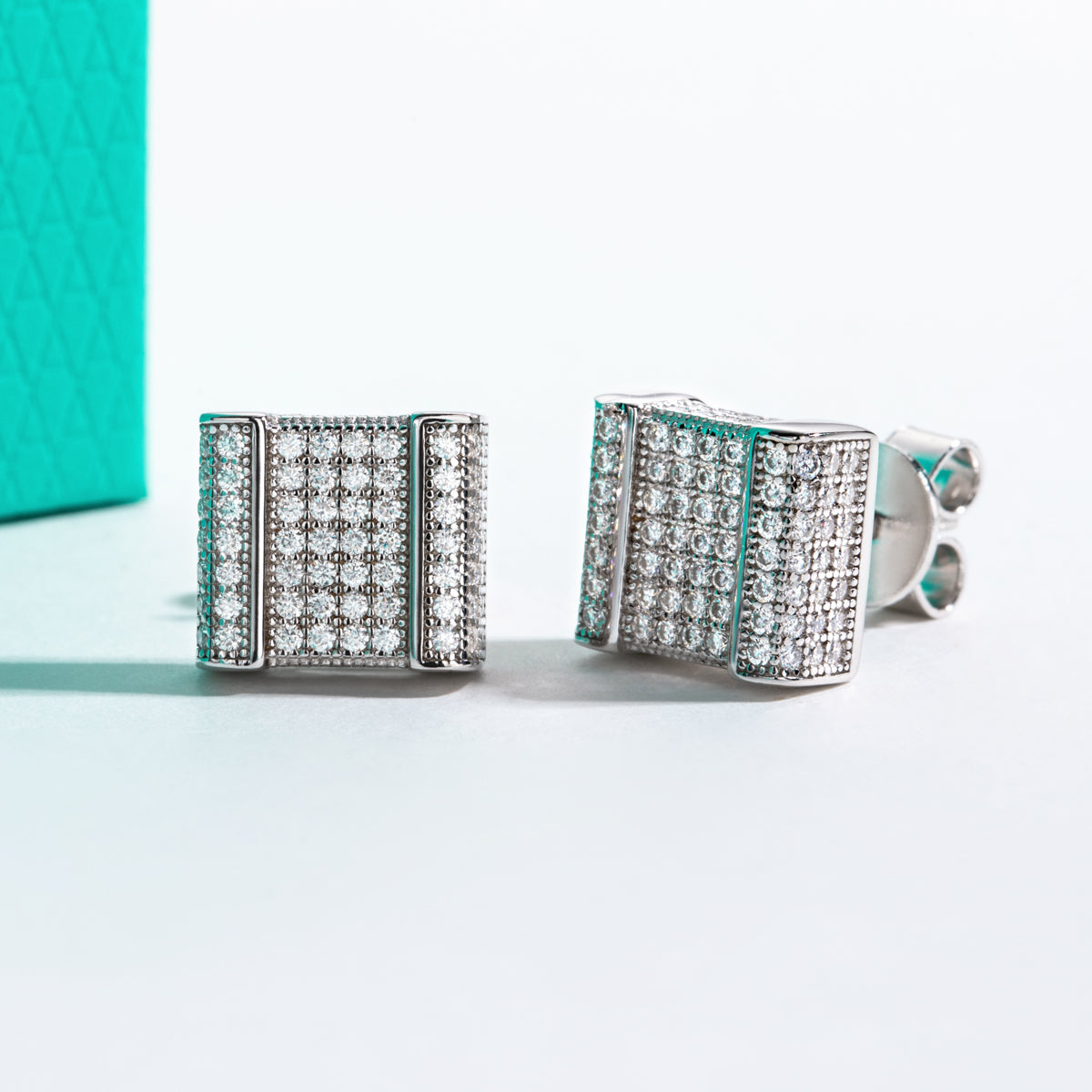 S925 Sterling Silver Round Moissanite Stud Earrings