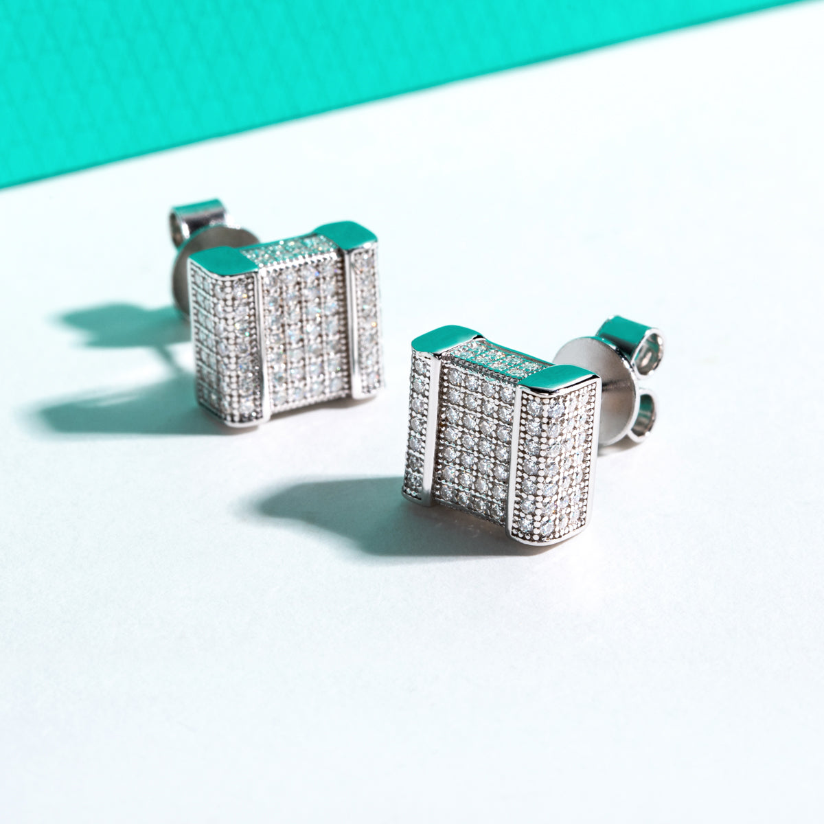 S925 Sterling Silver Round Moissanite Stud Earrings