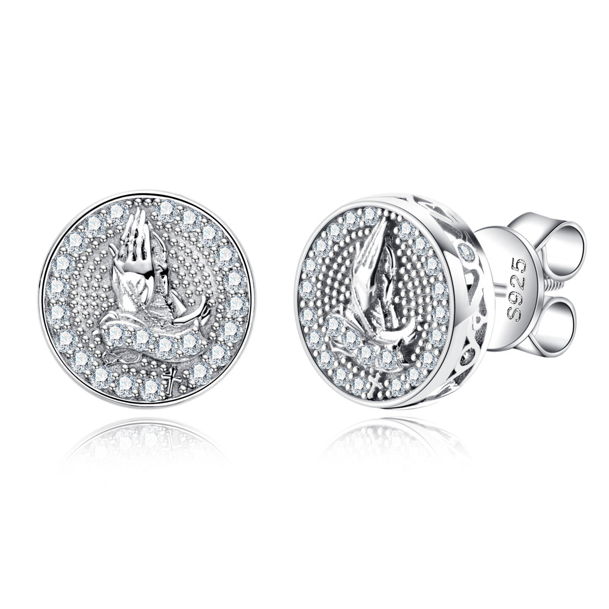 Round Moissanite S925 Silver Stud Earrings