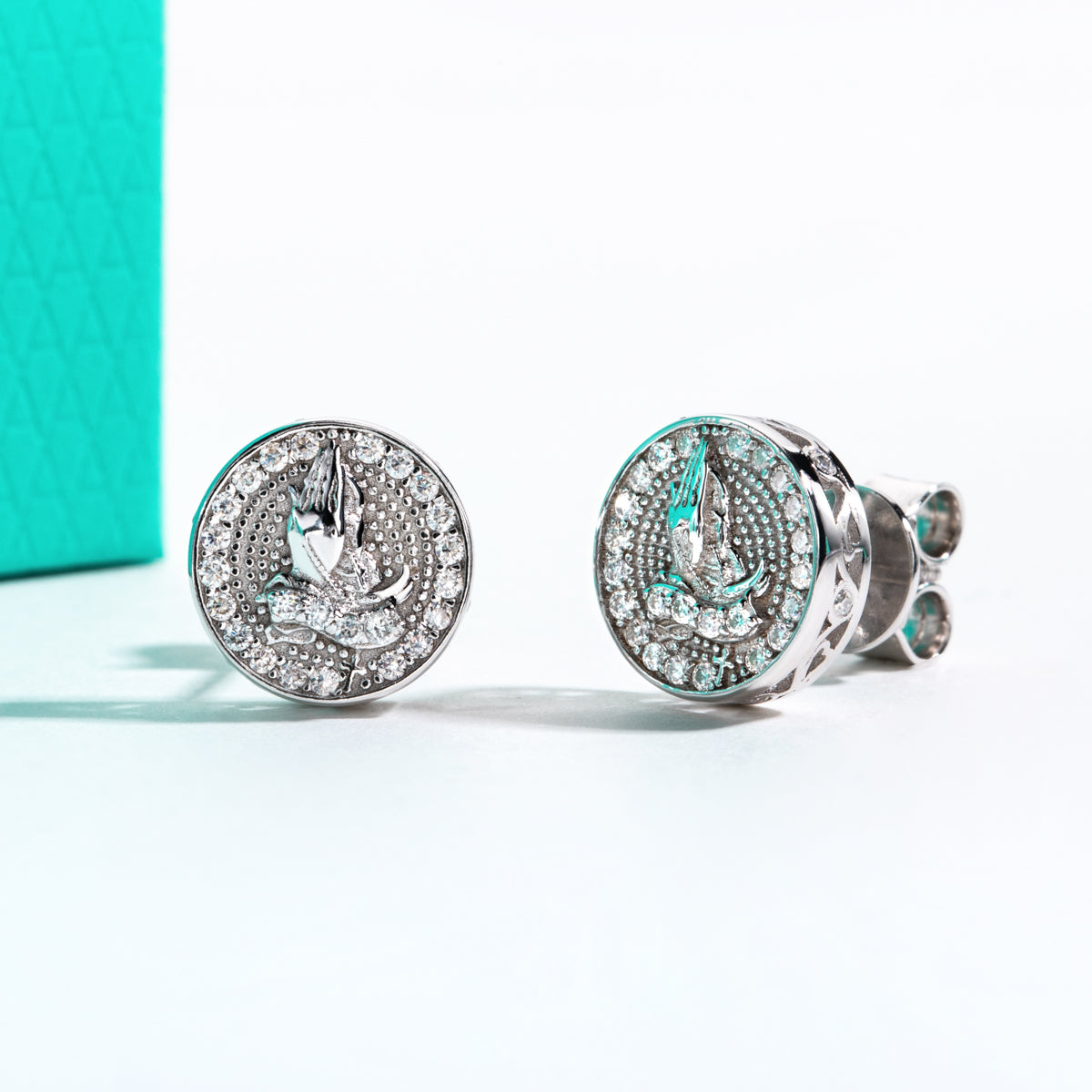 Round Moissanite S925 Silver Stud Earrings