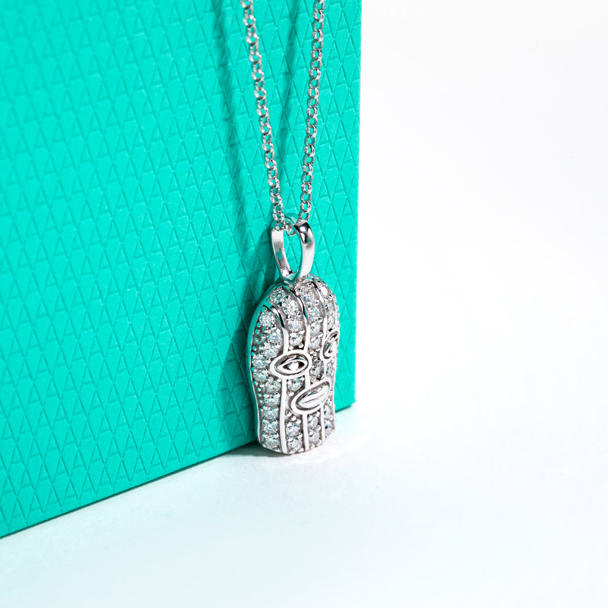 S925 Sterling Silver Masked Man Moissanite Pendant