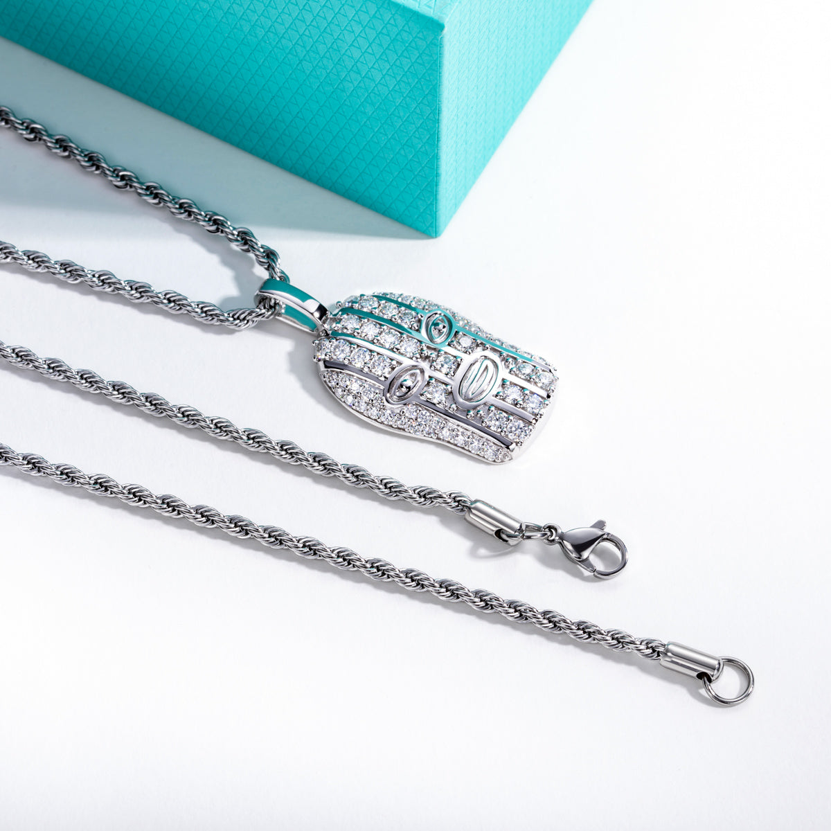 S925 Sterling Silver Masked Man Moissanite Pendant