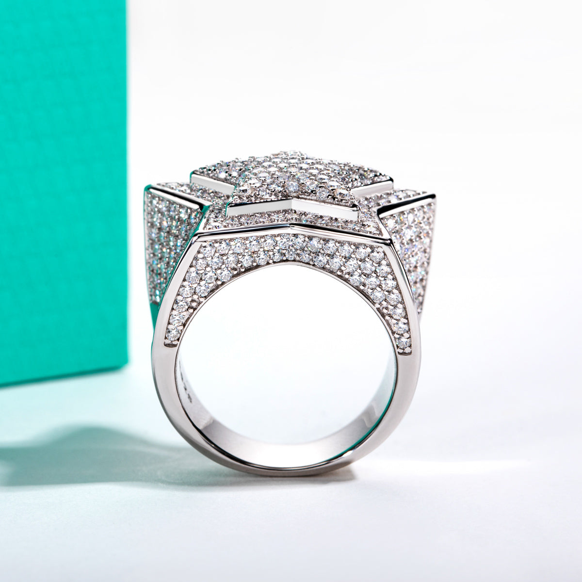 Star Moissanite Hip-hop Ring | S925 Silver Ring