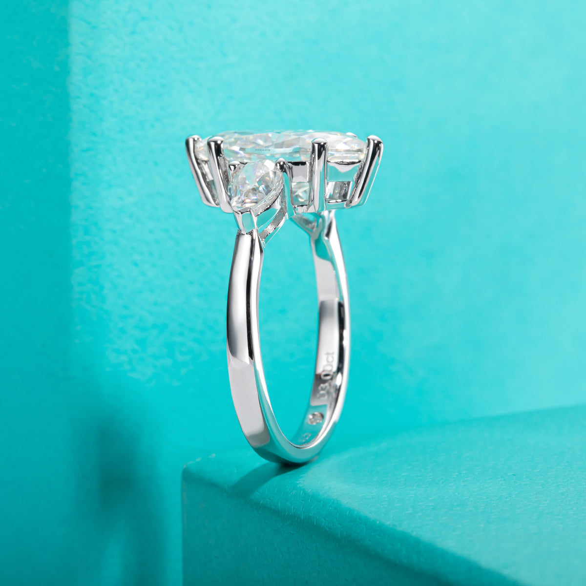 Three-Stone Moissanite Diamond Engagement Ring (4.0 CTTW)