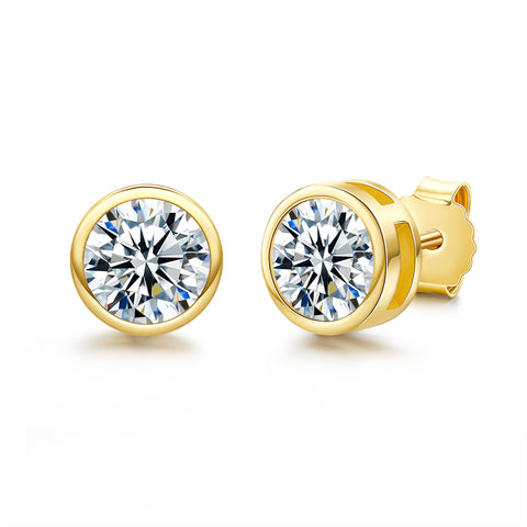 Round Brilliant Moissanite Diamond Stud Earrings (2 ct. tw)