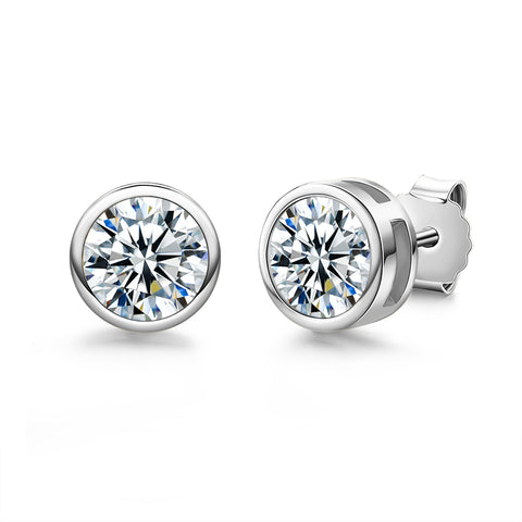 Round Brilliant Moissanite Diamond Stud Earrings (2 ct. tw)