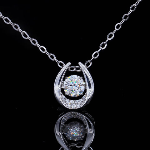 Round Brilliant Cut Moissanite Diamond Pendants Necklace (2/1 ct)