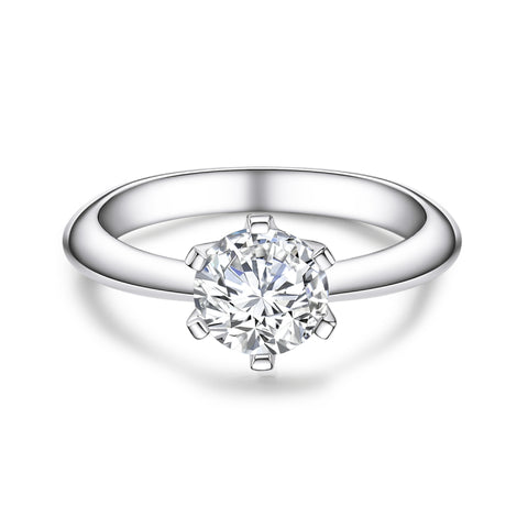 Solitaire Moissanite Diamond Engagement Ring (1/2/3CT)