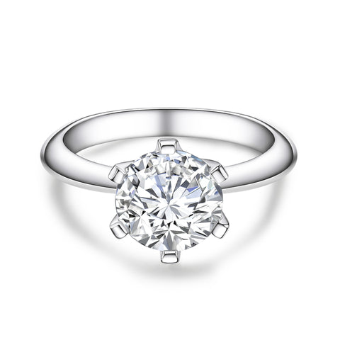 Solitaire Moissanite Diamond Engagement Ring (1/2/3CT)