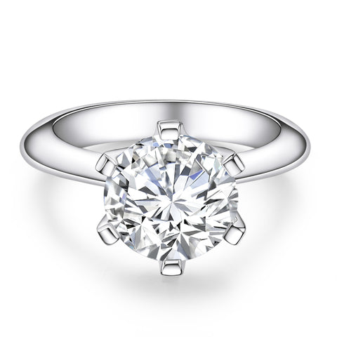 Solitaire Moissanite Diamond Engagement Ring (1/2/3CT)