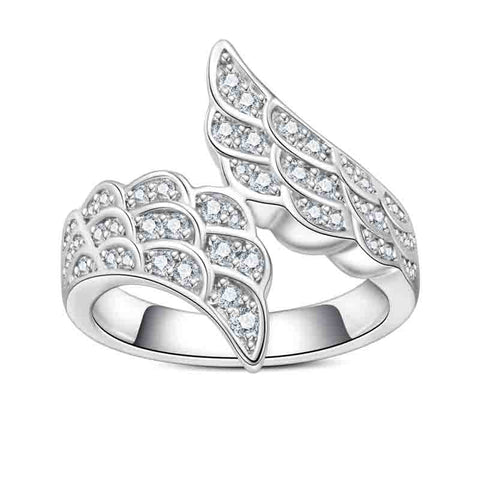 Angel Wing Moissanite Diamond Eternity Ring (0.5 cttw)