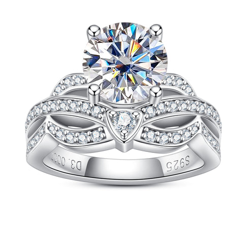 Crown Moissanite Diamond Engagement Ring (3.55 cttw)