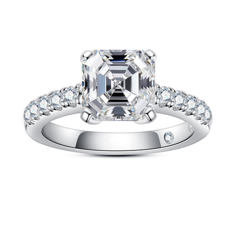 Pavé Moissanite Diamond Engagement Rings (3.3 cttw)