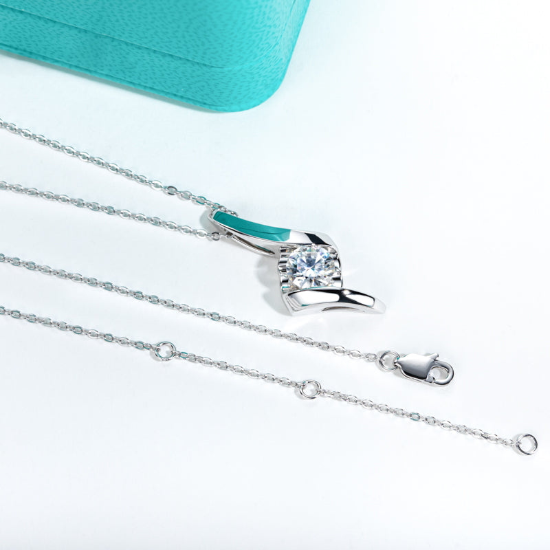Moissanite Diamond Pendant Necklace (1 ct)
