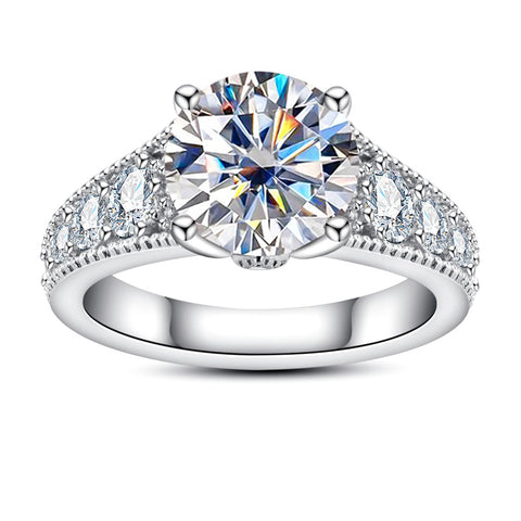 Halo Moissanite Diamond Engagement Ring (3.8 cttw)