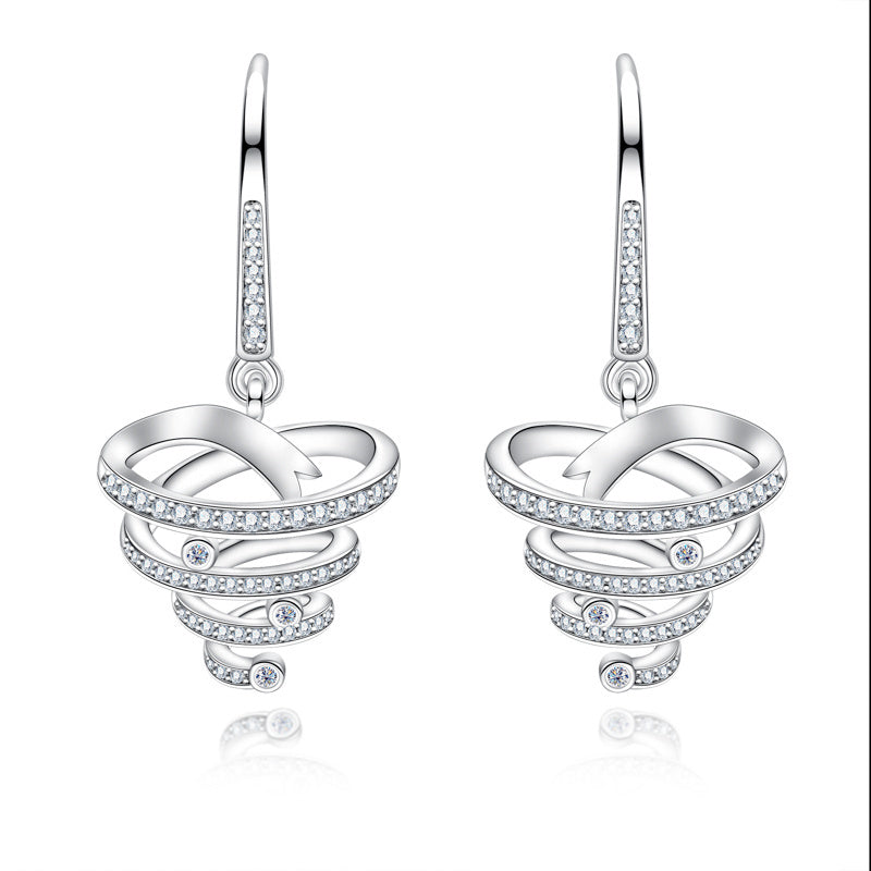 Moissanite Love Tornado Dangle Earrings