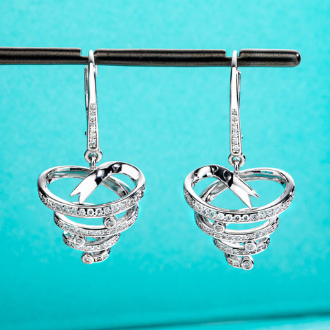 Moissanite Love Tornado Dangle Earrings